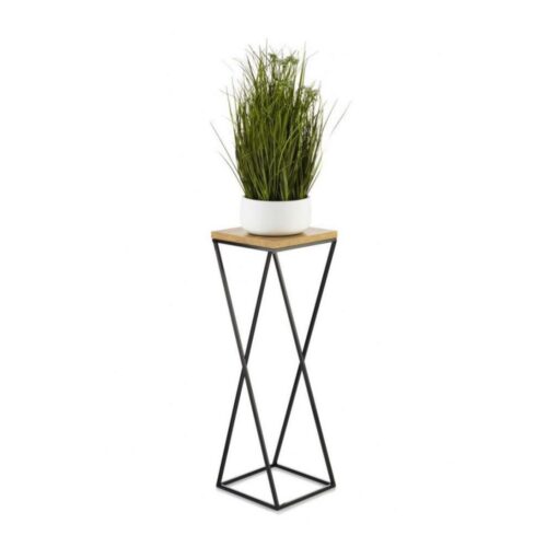 HowHomely Virágállvány LOFT 70x24 cm fekete/barna