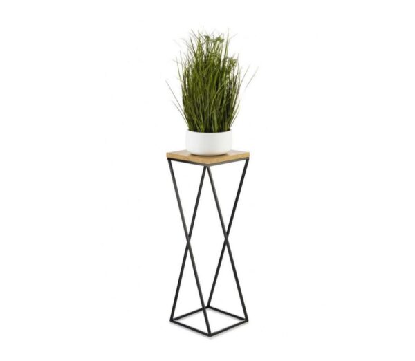 HowHomely Virágállvány LOFT 70x24 cm fekete/barna